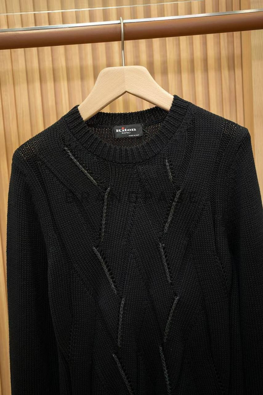 Вязаный свитер из льна и хлопка Kiton BPLUX5527 Вязаный свитер из льна и хлопка Kiton BPLUX5527