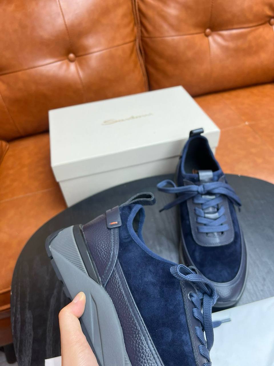 Синие кроссовки от Santoni BP-46985 Синие кроссовки от Santoni BP-46985