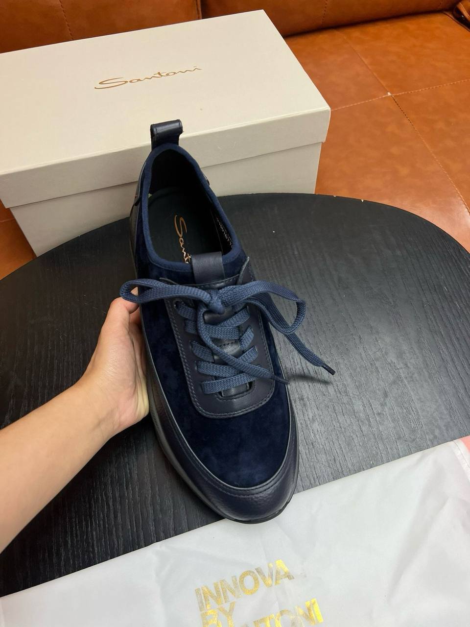 Синие кроссовки от Santoni BP-46985 Синие кроссовки от Santoni BP-46985