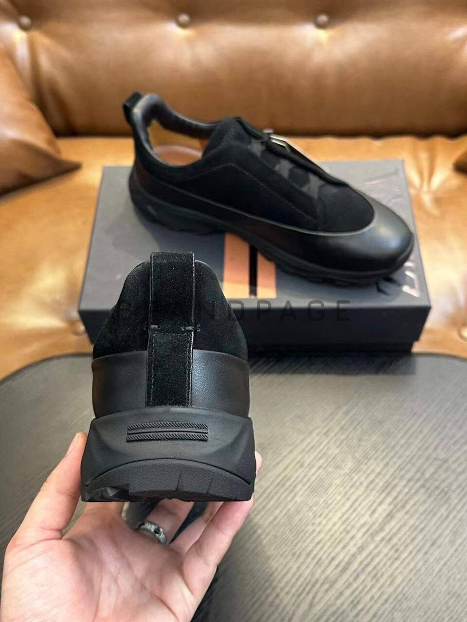 Кроссовки из натуральной замши и кожи Zegna BPLUX5401 Кроссовки из натуральной замши и кожи Zegna BPLUX5401