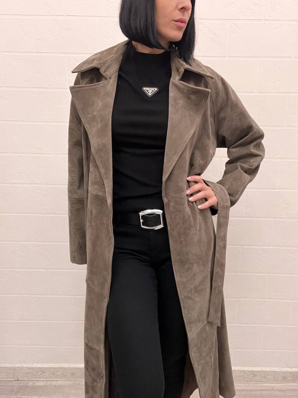 Коллекционный замшевый плащ The Row BP-53071 Коллекционный замшевый плащ The Row BP-53071