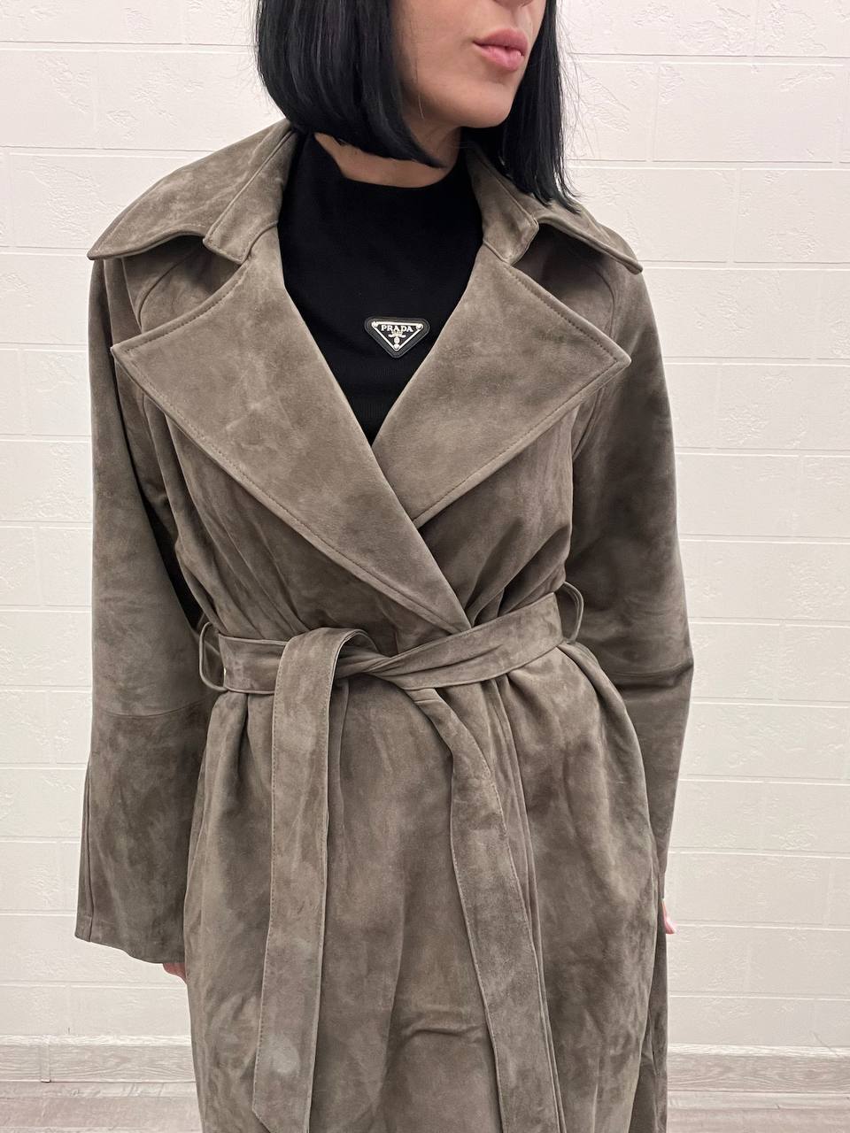 Коллекционный замшевый плащ The Row BP-53071 Коллекционный замшевый плащ The Row BP-53071