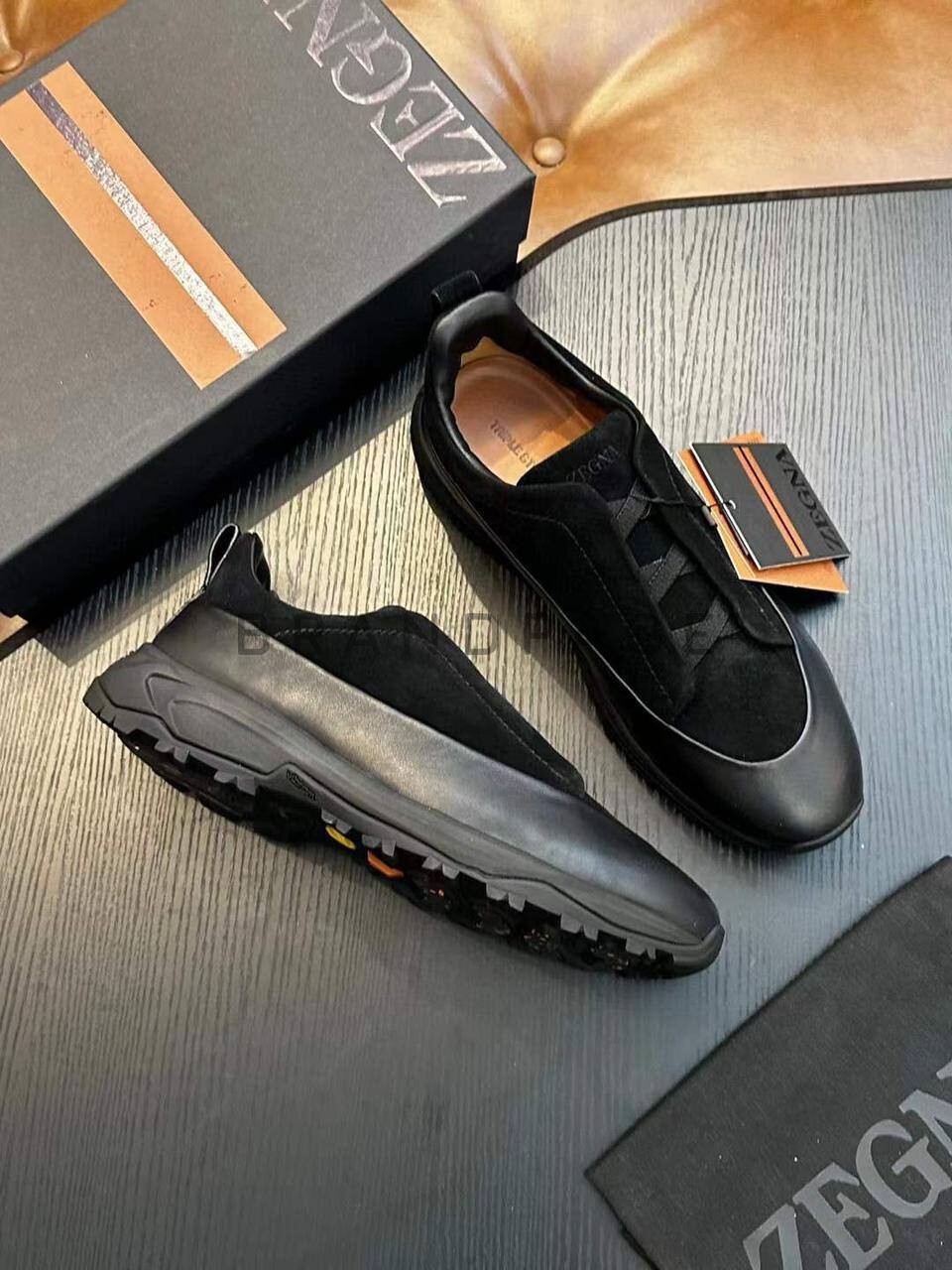 Кроссовки из натуральной замши и кожи Zegna BPLUX5401 Кроссовки из натуральной замши и кожи Zegna BPLUX5401