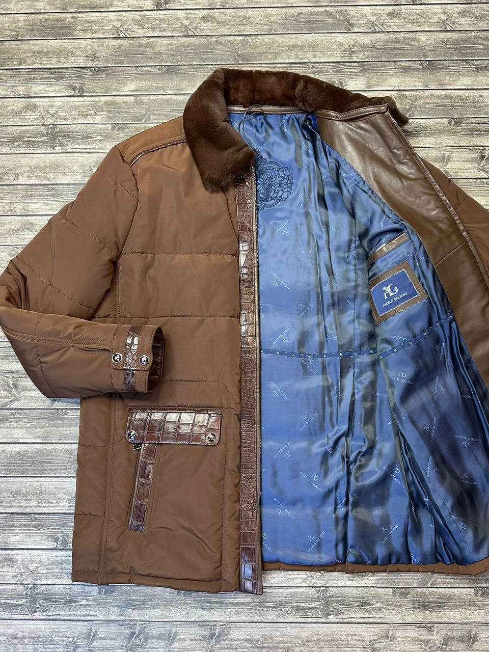 Эксклюзивная куртка с крокодиловой кожей Angelo Galasso BP-24779 Эксклюзивная куртка с крокодиловой кожей Angelo Galasso BP-24779