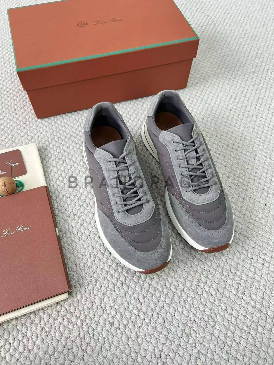 Кроссовки из замши и микрофибры Loro Piana BPLUX12666 Кроссовки из замши и микрофибры Loro Piana BPLUX12666