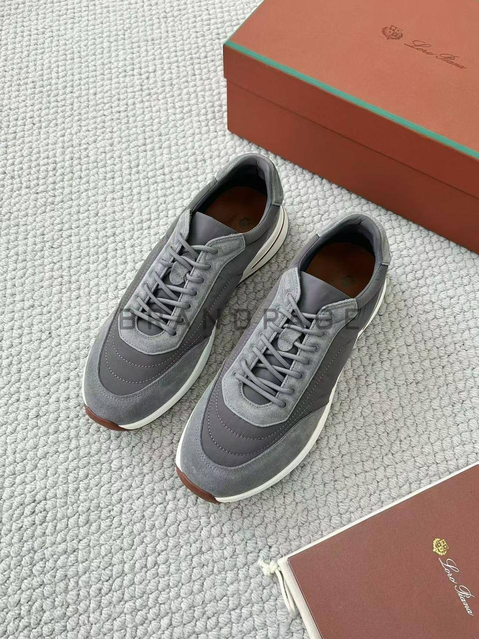 Кроссовки из замши и микрофибры Loro Piana BPLUX12666 Кроссовки из замши и микрофибры Loro Piana BPLUX12666