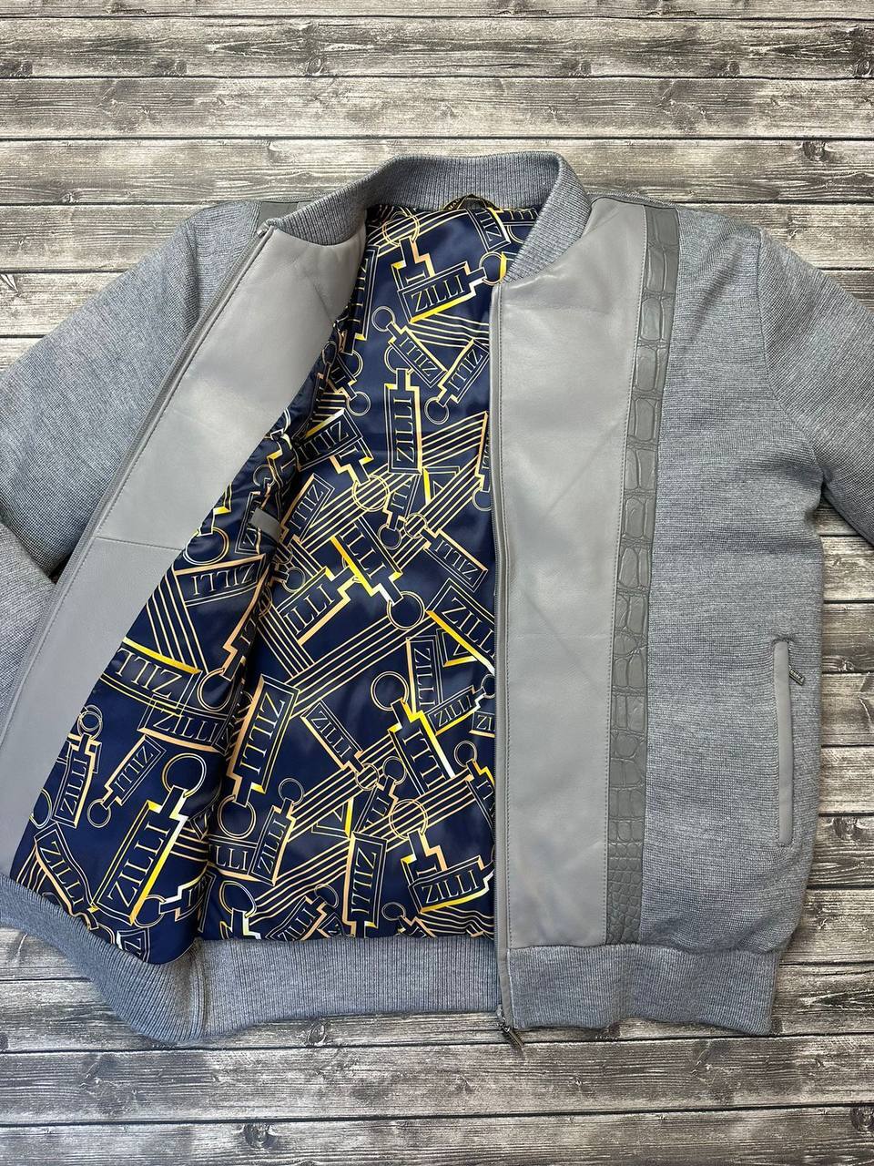 Куртка на синтепоне с кожаными вставками Zilli BP-23544 Куртка на синтепоне с кожаными вставками Zilli BP-23544