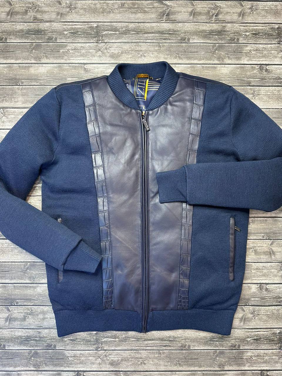 Куртка на синтепоне с натуральной кожей крокодила Zilli BP-23542 Куртка на синтепоне с натуральной кожей крокодила Zilli BP-23542