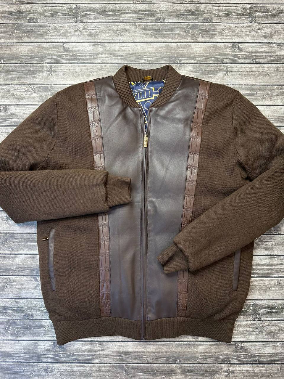 Куртка из синтепона с кожей крокодила Zilli BP-23543 Куртка из синтепона с кожей крокодила Zilli BP-23543