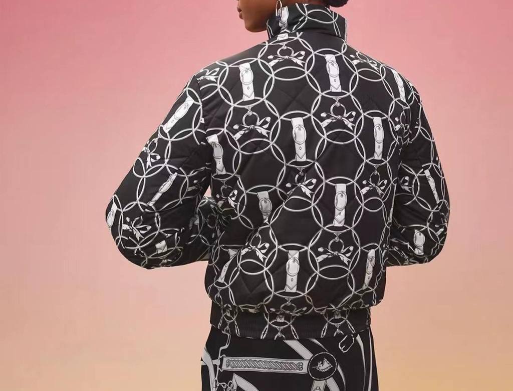 Пуховик двухсторонний премиальный Hermes BP-20638 Пуховик двухсторонний премиальный Hermes BP-20638