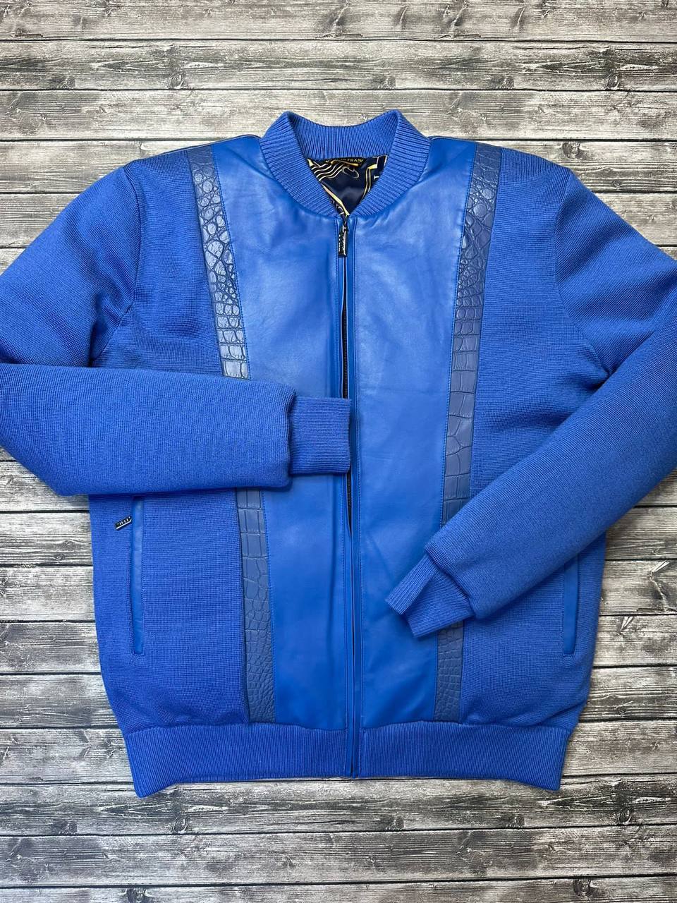 Куртка на синтепоне с элементами из кожи крокодила Zilli BP-23540 Куртка на синтепоне с элементами из кожи крокодила Zilli BP-23540