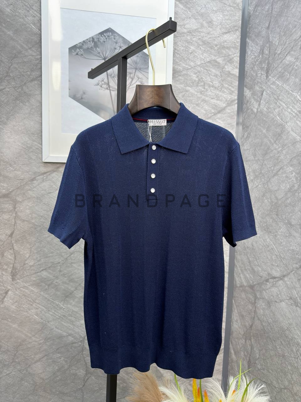 Поло из лиоцела и хлопка Brunello Cucinelli BPLUX13001