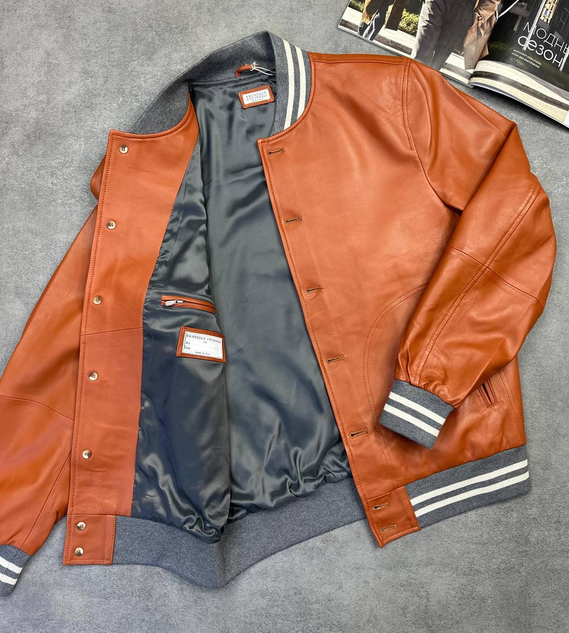 Кожаный бомбер BC BP-49606 Кожаный бомбер BC BP-49606