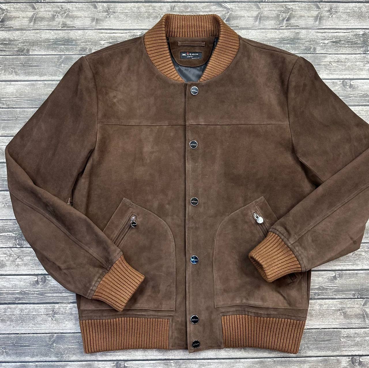 Натуральный замшевый бомбер Kiton BP-33291 Натуральный замшевый бомбер Kiton BP-33291