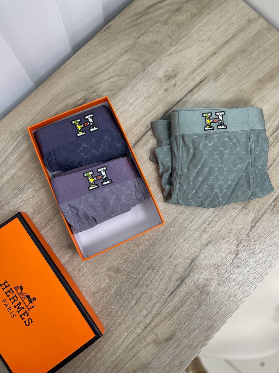 Повседневный набор из трех боксеров Hermes BP-28122 Повседневный набор из трех боксеров Hermes BP-28122