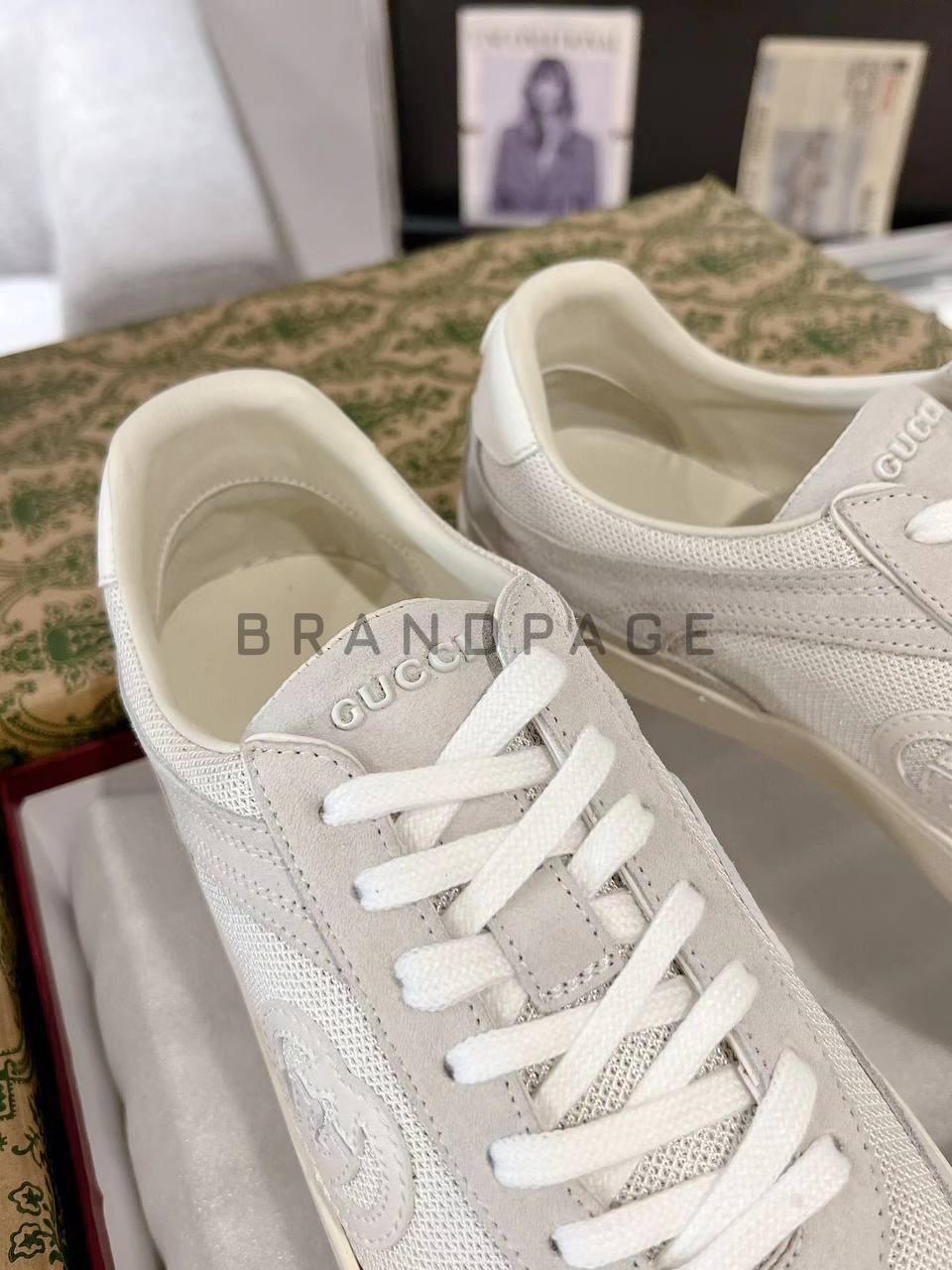 Женские кожаные кроссовки Gucci BPLUX12447 Женские кожаные кроссовки Gucci BPLUX12447