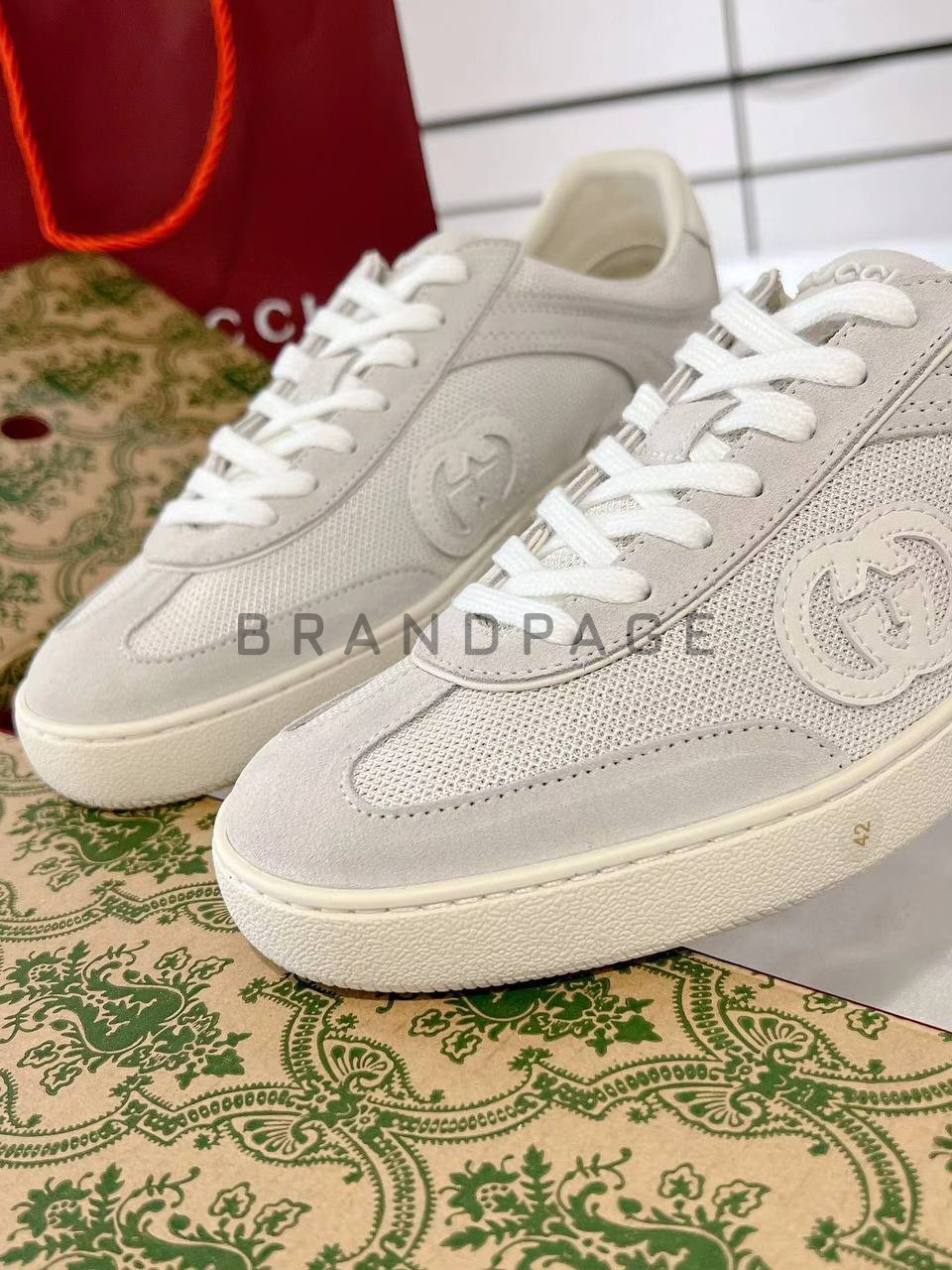 Женские кожаные кроссовки Gucci BPLUX12447 Женские кожаные кроссовки Gucci BPLUX12447