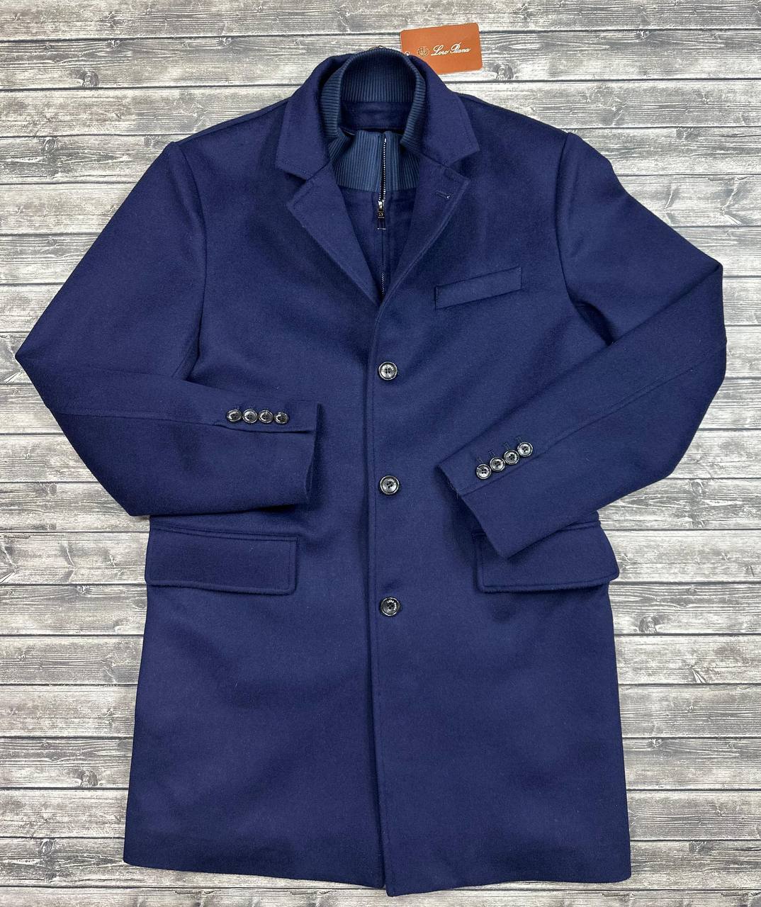 Темно-синее кашемировое пальто Loro Piana BP-44664 Темно-синее кашемировое пальто Loro Piana BP-44664