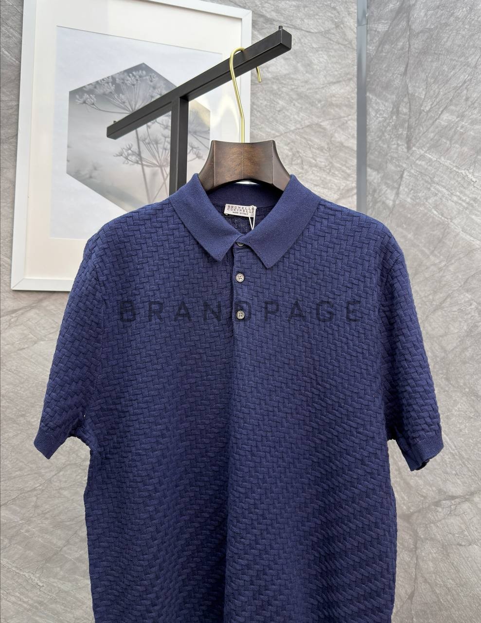 Поло из льна и хлопка Brunello Cucinelli BPLUX13005