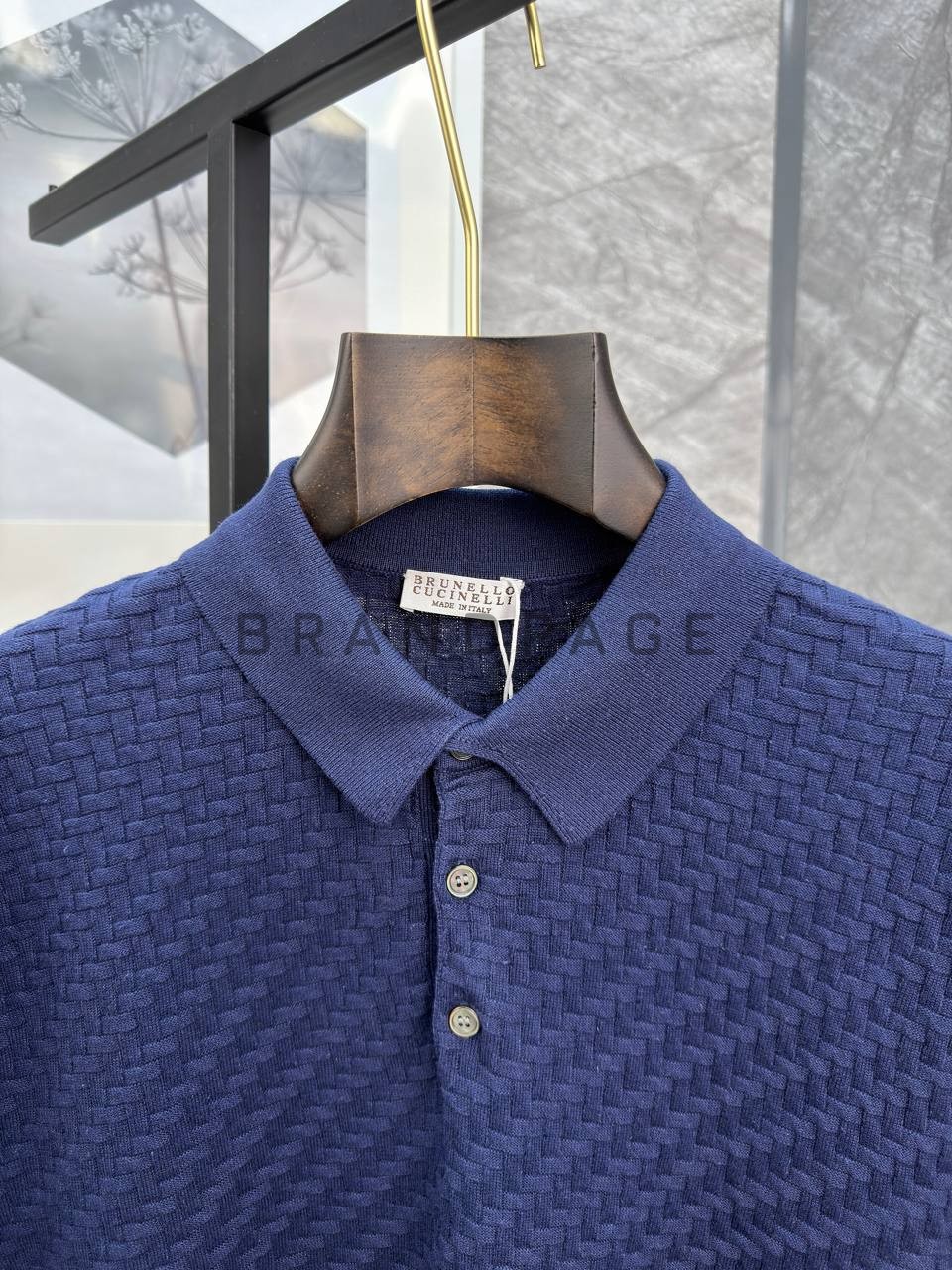 Поло из льна и хлопка Brunello Cucinelli BPLUX13005