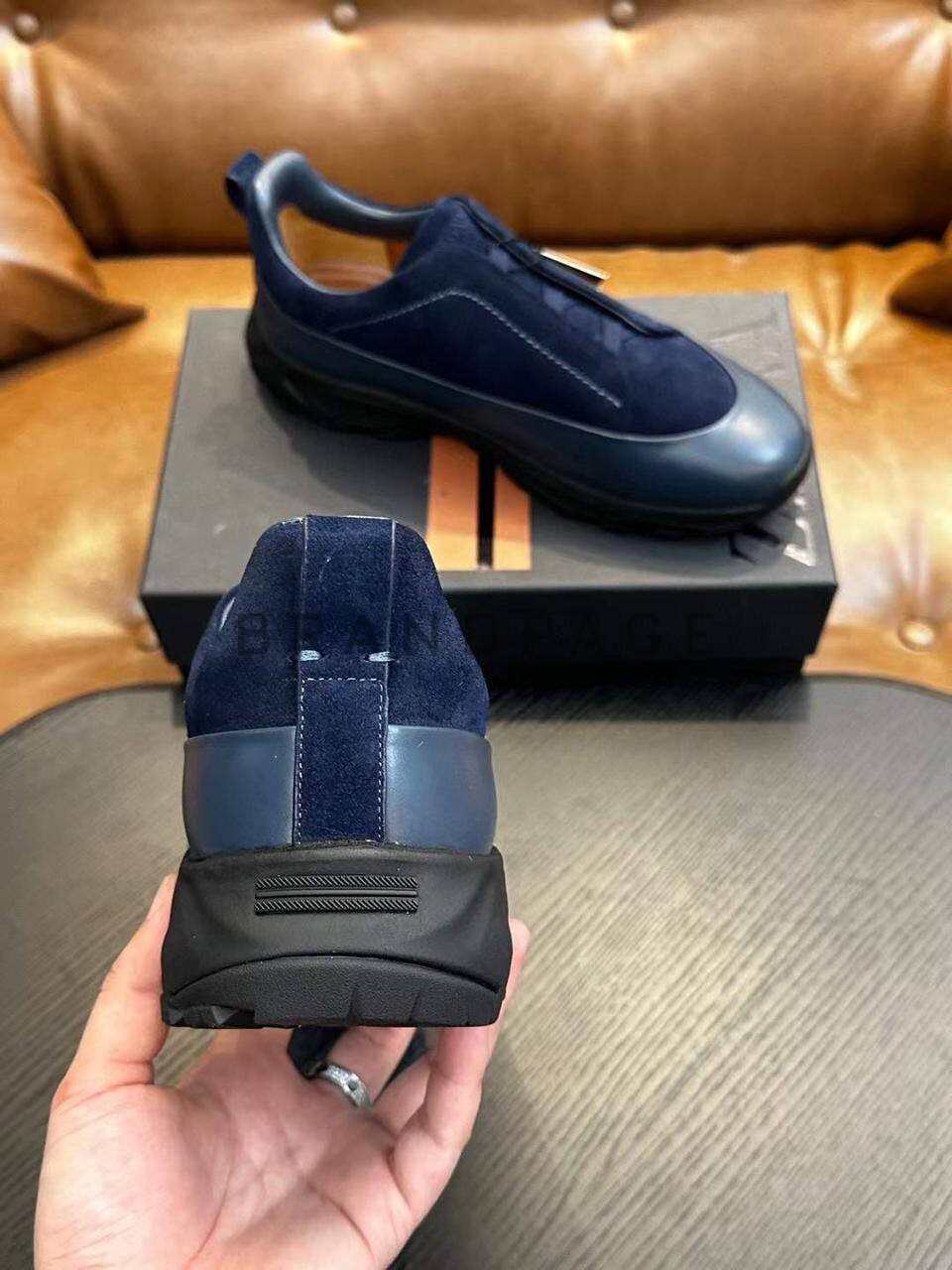 Кроссовки из замши и кожи Zegna BPLUX5407 Кроссовки из замши и кожи Zegna BPLUX5407