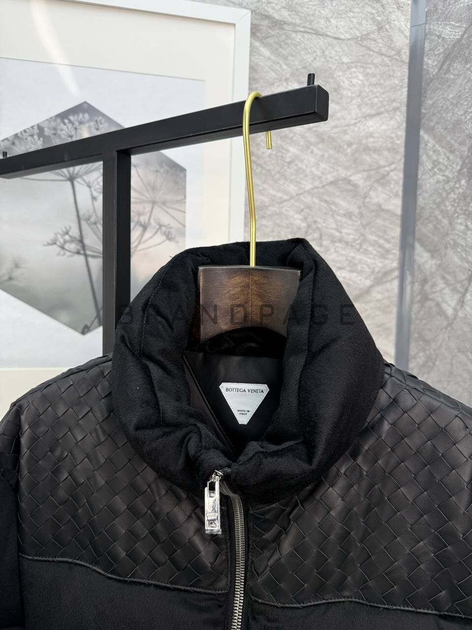 Кашемировая куртка с кожей телячьей Bottega Veneta BPLUX5503 Кашемировая куртка с кожей телячьей Bottega Veneta BPLUX5503