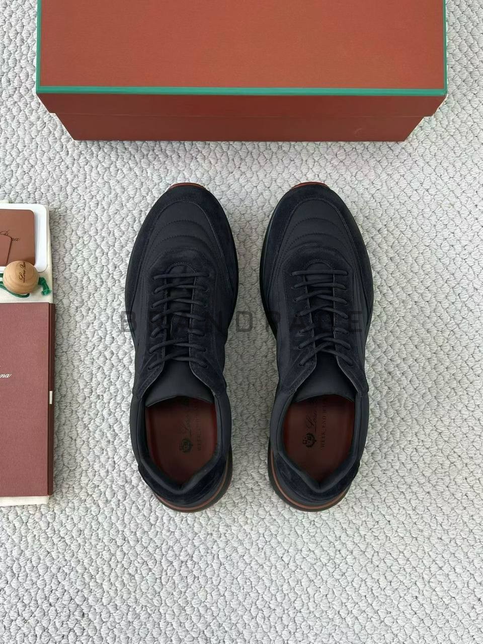 Кроссовки из натуральной замши и микрофибры Loro Piana BPLUX12662 Кроссовки из натуральной замши и микрофибры Loro Piana BPLUX12662