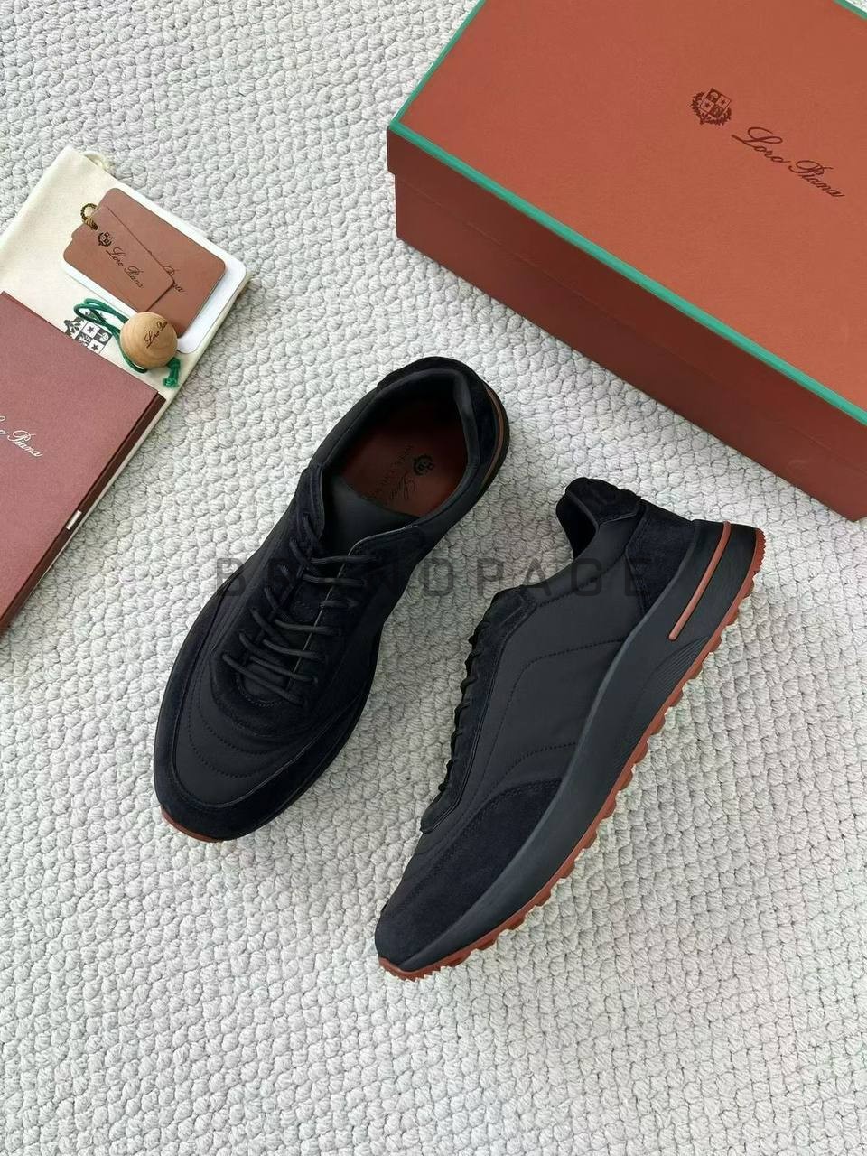 Кроссовки из натуральной замши и микрофибры Loro Piana BPLUX12662 Кроссовки из натуральной замши и микрофибры Loro Piana BPLUX12662