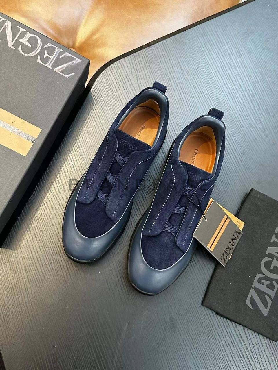 Кроссовки из замши и кожи Zegna BPLUX5407 Кроссовки из замши и кожи Zegna BPLUX5407