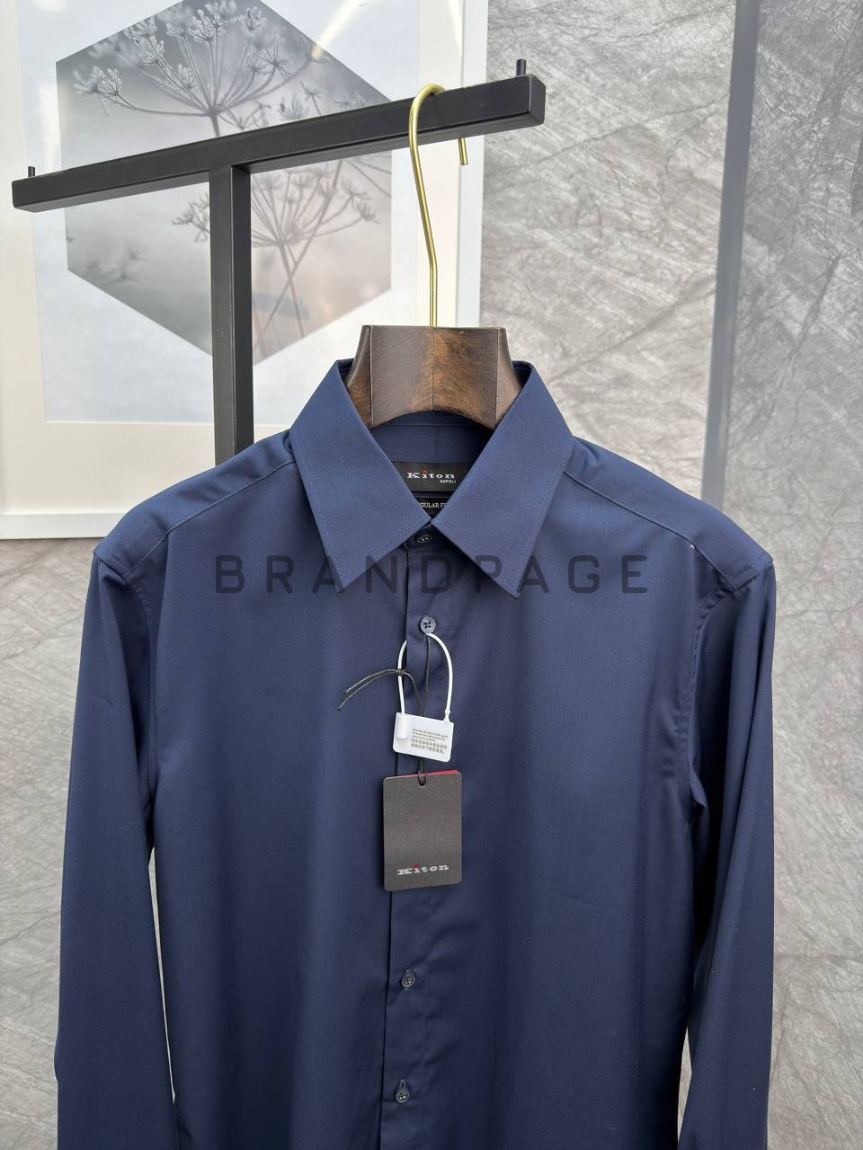 Классическая рубашка из хлопка Kiton BPLUX13038