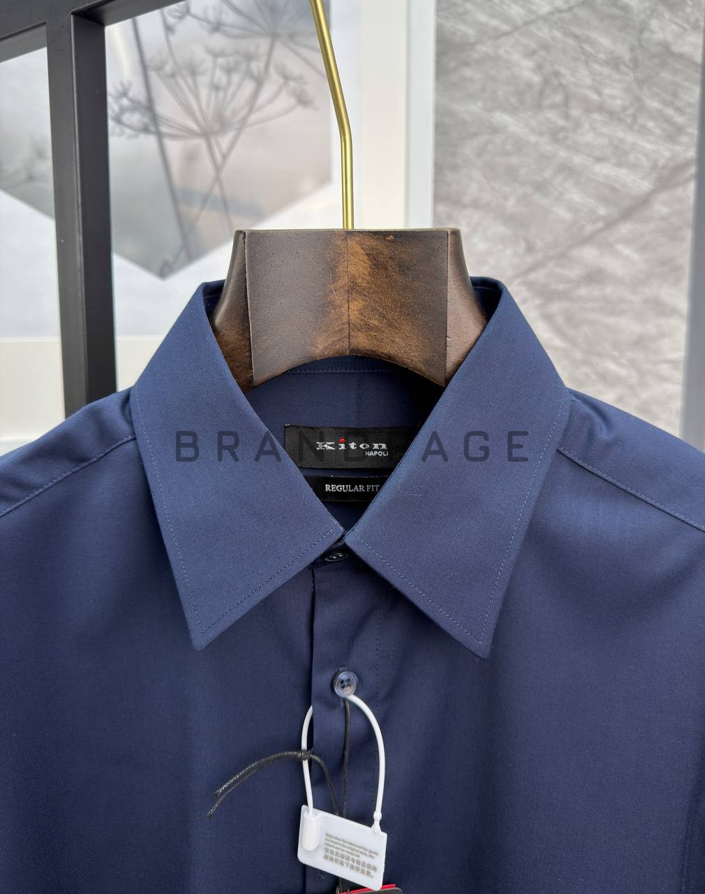 Классическая рубашка из хлопка Kiton BPLUX13038