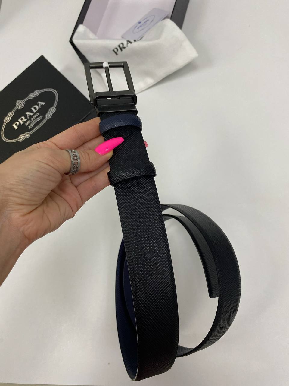 Ремень мужской Prada BP-27588 трендовый Ремень мужской Prada BP-27588 трендовый