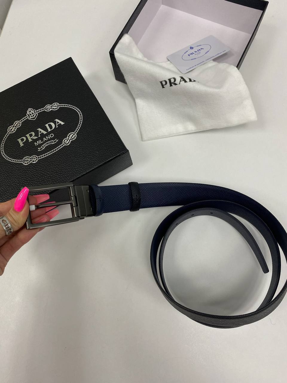 Ремень мужской Prada BP-27588 трендовый Ремень мужской Prada BP-27588 трендовый