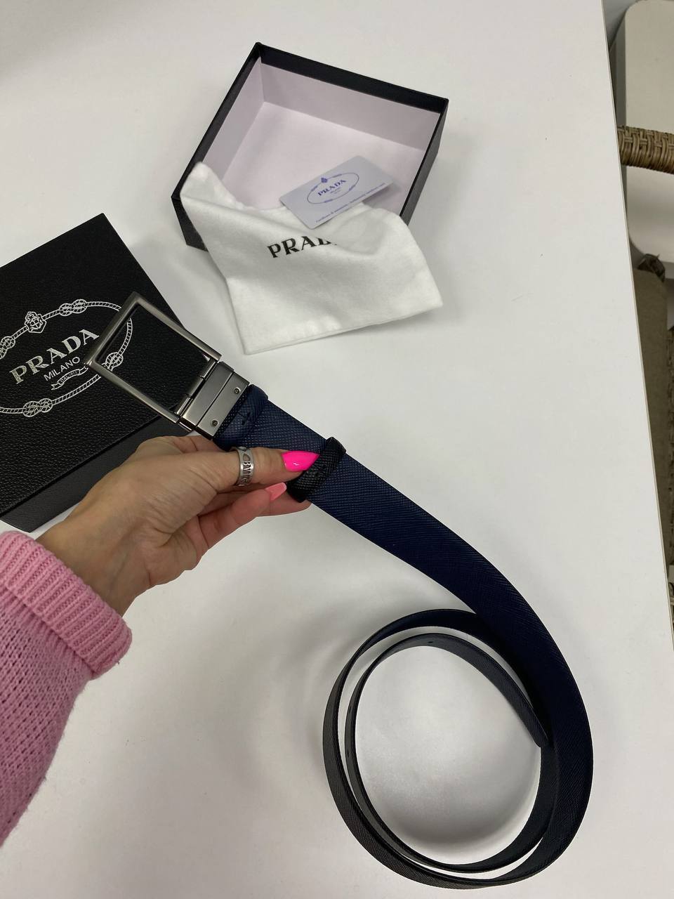 Ремень мужской Prada BP-27588 трендовый Ремень мужской Prada BP-27588 трендовый