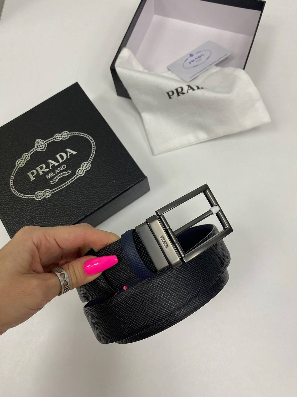 Ремень мужской Prada BP-27588 трендовый Ремень мужской Prada BP-27588 трендовый