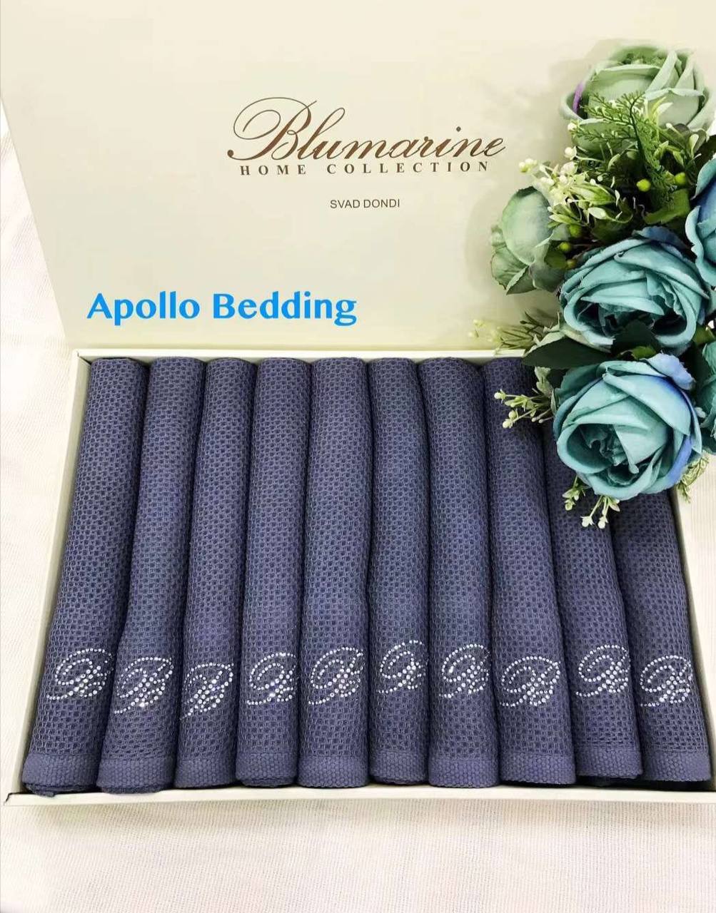 Полотенца комплект 10 штук маренго Blumarine BP-34169 Полотенца комплект 10 штук маренго Blumarine BP-34169