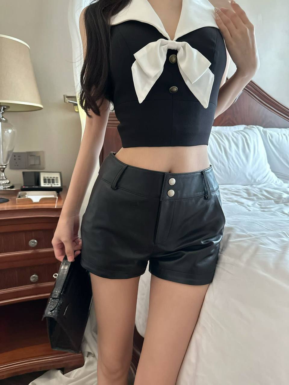 Шорты Yves Saint Laurent из кожи премиум BP-41063 Шорты Yves Saint Laurent из кожи премиум BP-41063