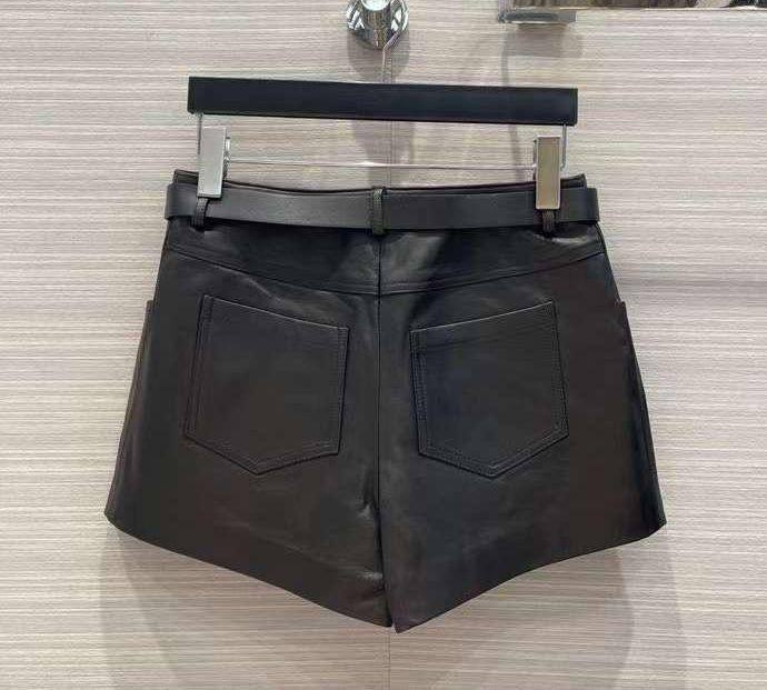 Кожаные шорты Yves Saint Laurent элитные BP-23852 Кожаные шорты Yves Saint Laurent элитные BP-23852