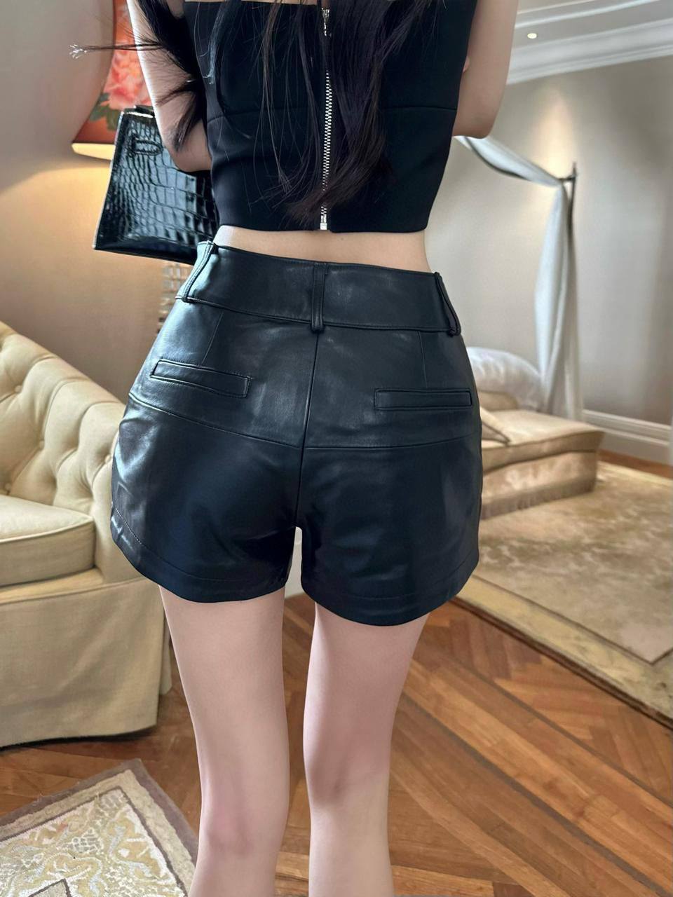 Шорты Yves Saint Laurent из кожи премиум BP-41063 Шорты Yves Saint Laurent из кожи премиум BP-41063