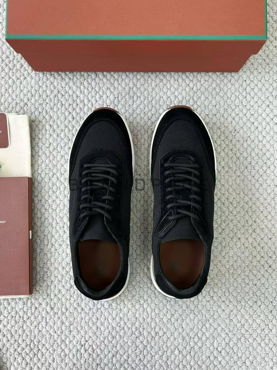 Кроссовки из натуральной замши и микрофибры Loro Piana BPLUX12743