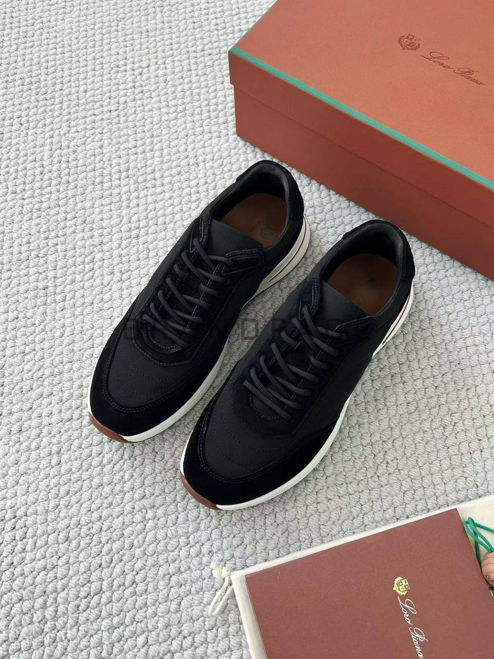 Кроссовки из натуральной замши и микрофибры Loro Piana BPLUX12743