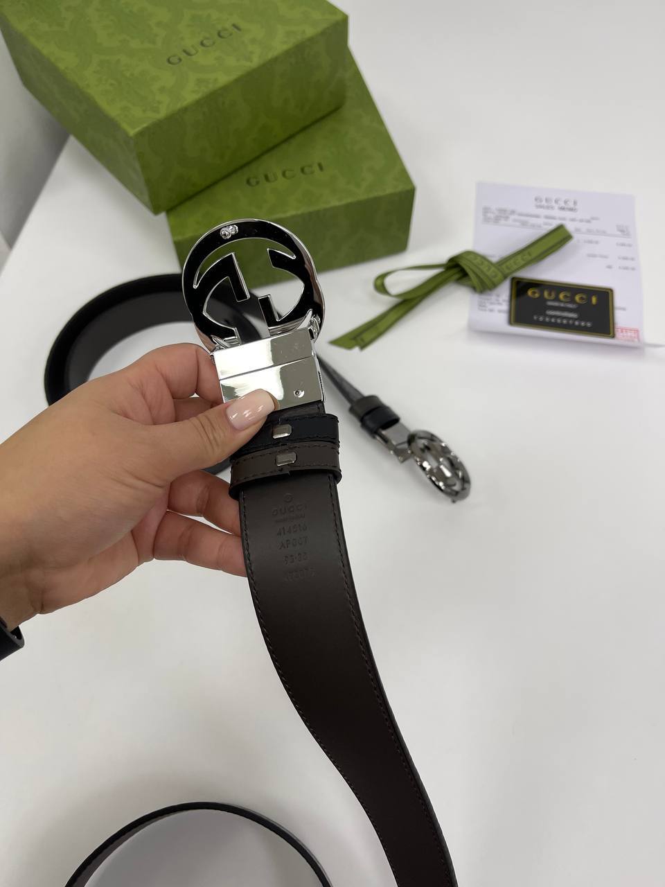 Ремень двусторонний Gucci BP-22247 стильный Ремень двусторонний Gucci BP-22247 стильный