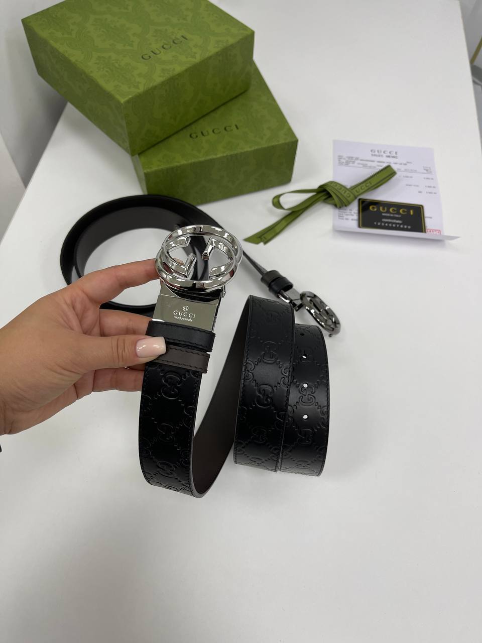 Ремень двусторонний Gucci BP-22247 стильный Ремень двусторонний Gucci BP-22247 стильный