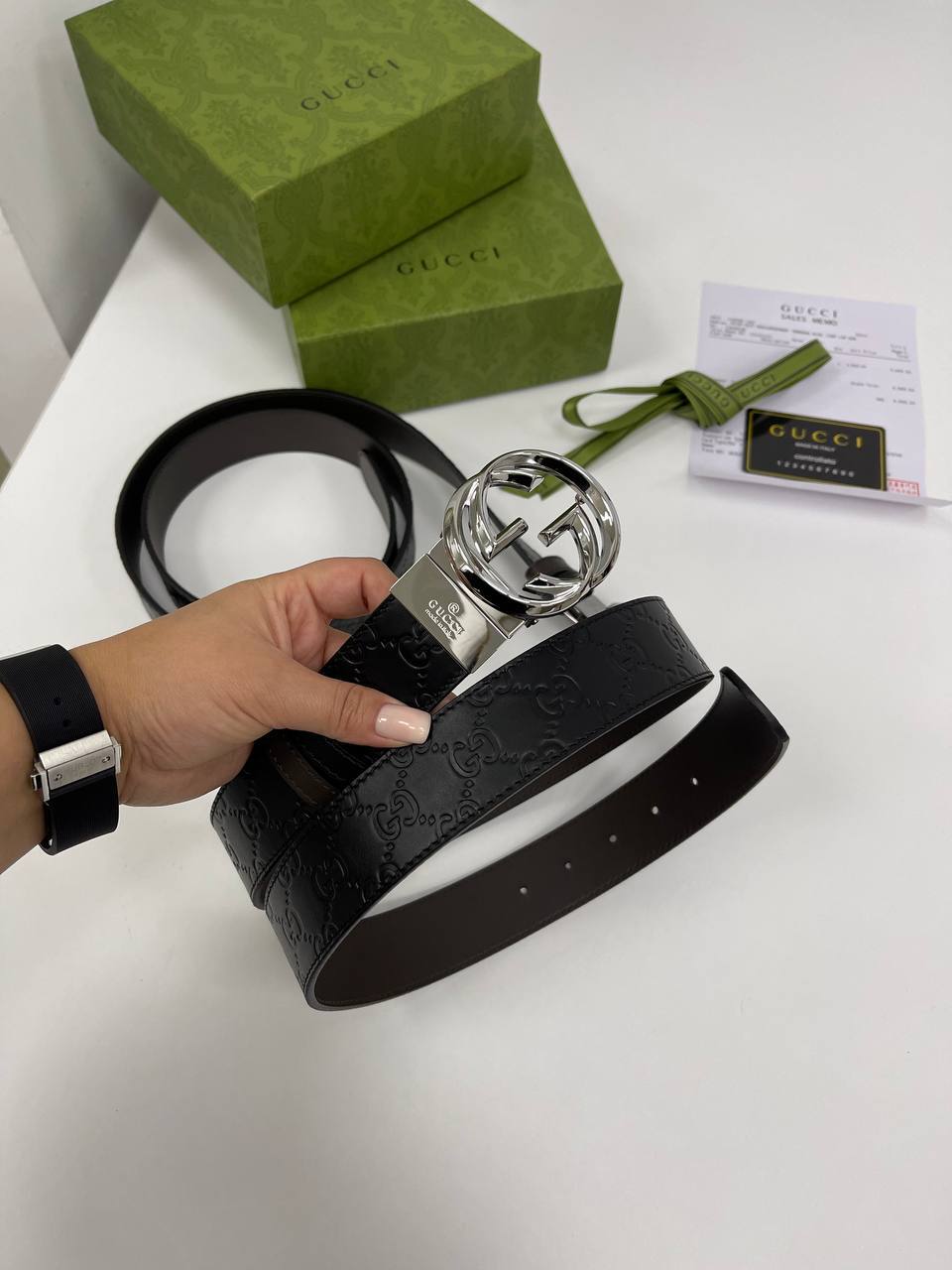 Ремень двусторонний Gucci BP-22247 стильный Ремень двусторонний Gucci BP-22247 стильный