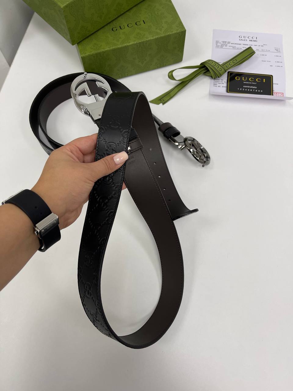 Ремень двусторонний Gucci BP-22247 стильный Ремень двусторонний Gucci BP-22247 стильный