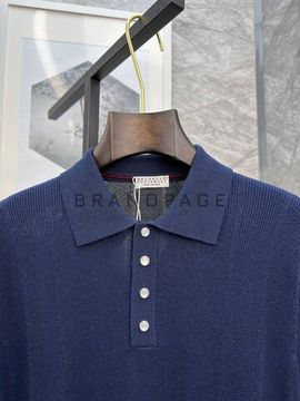 Поло из лиоцела и хлопка Brunello Cucinelli BPLUX13001