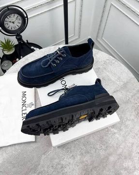 Ботинки эксклюзивные замшевые темно-синие Moncler BP-908280