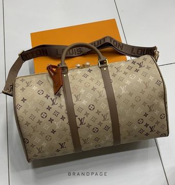 Дорожная сумка серо-бежевая от Louis Vuitton Keepall Bandoulière 50 BP5-562508