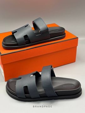 Шлёпанцы тёмно-синие от Hermès Chypre BP5-281164