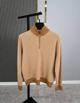 Джемпер с молнией у ворота песочный от Loro Piana BP5-073910